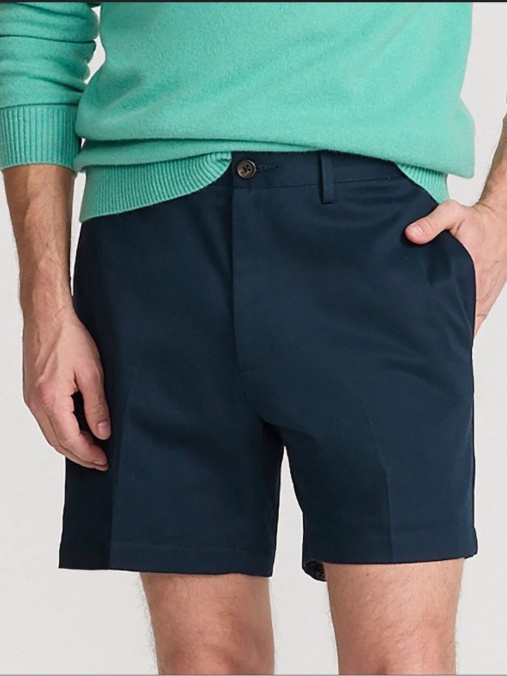 Lands' End Traditional Fit Navy Chino Shorts 6”